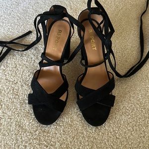 Report strappy heels worn once
